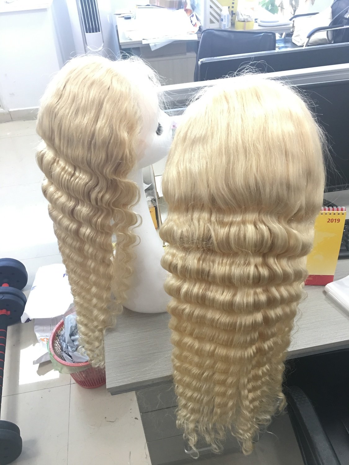 Caucasian 613 Blonde Color Full Lace Frontal Wig