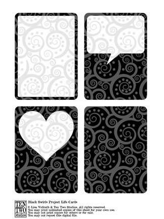 Black Swirl Journaling Cards Black Swirl Journaling Cards