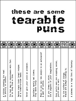 Black & White Tearable Pun Sign Black & White Tearable Pun Sign