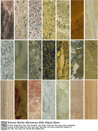 Natural Marble Microscope Slides Natural Marble Microscope Slides