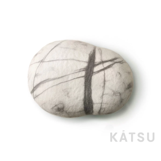 Felt Stone Pillows And Poufs Model White Stone