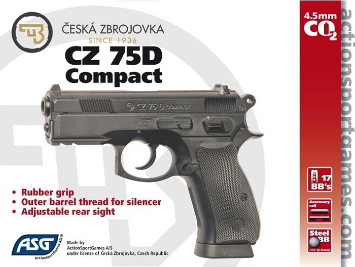 Пистолет ASG CZ 75 D Compact (пластик)