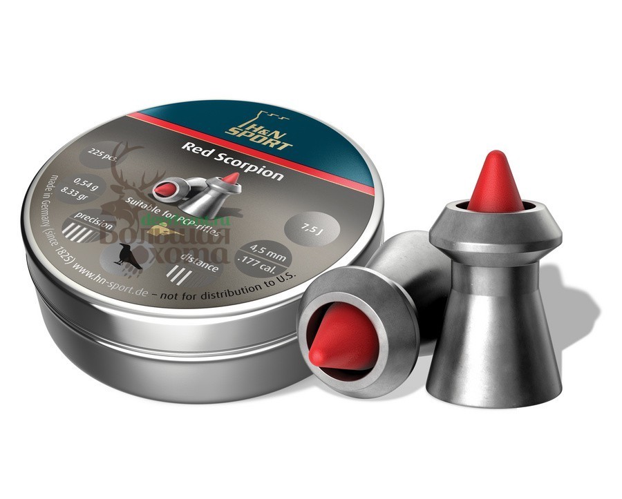 Пули пневматические H&N Red Scorpion (225 шт, 4,5 мм, 0,54 г) 01518