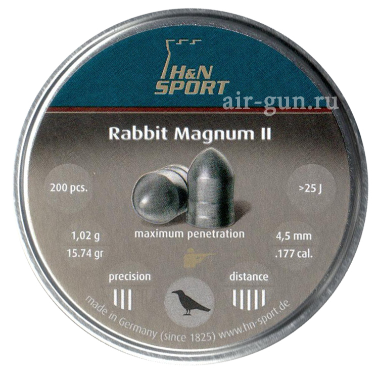 Пули пневматические H&N Rabbit Magnum II (200 шт, 4,5 мм, 1,02 г) 01517
