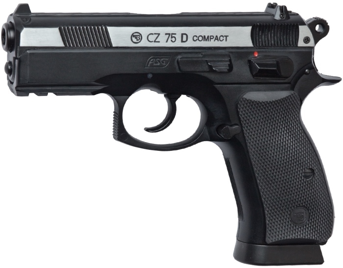 Пистолет ASG CZ-75 D Compact (никелированный затвор) 01577