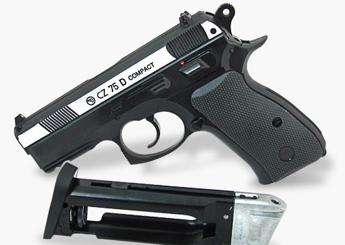 Пистолет ASG CZ-75 D Compact (никелированный затвор)