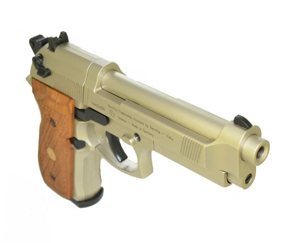 Пистолет Umarex Beretta M92 FS (никель с дерев. накладками)