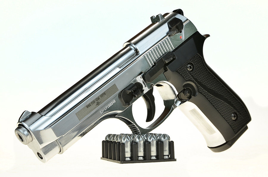 Охолощенный пистолет Beretta B92-СО, 10ТК (хром) 02023