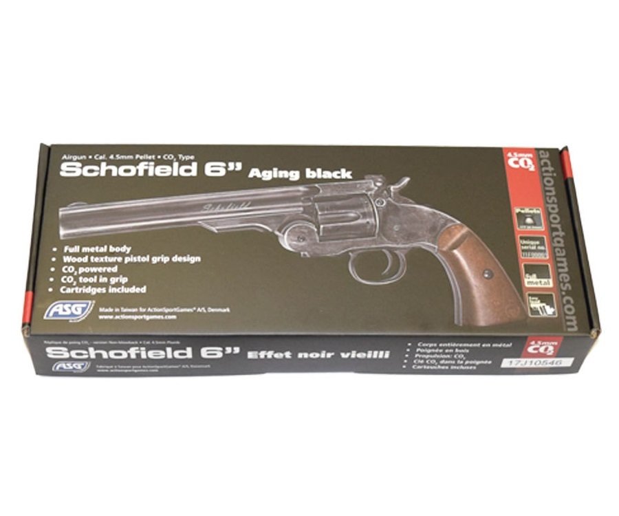 Револьвер ASG Schofield-6 aging black (пулевой)
