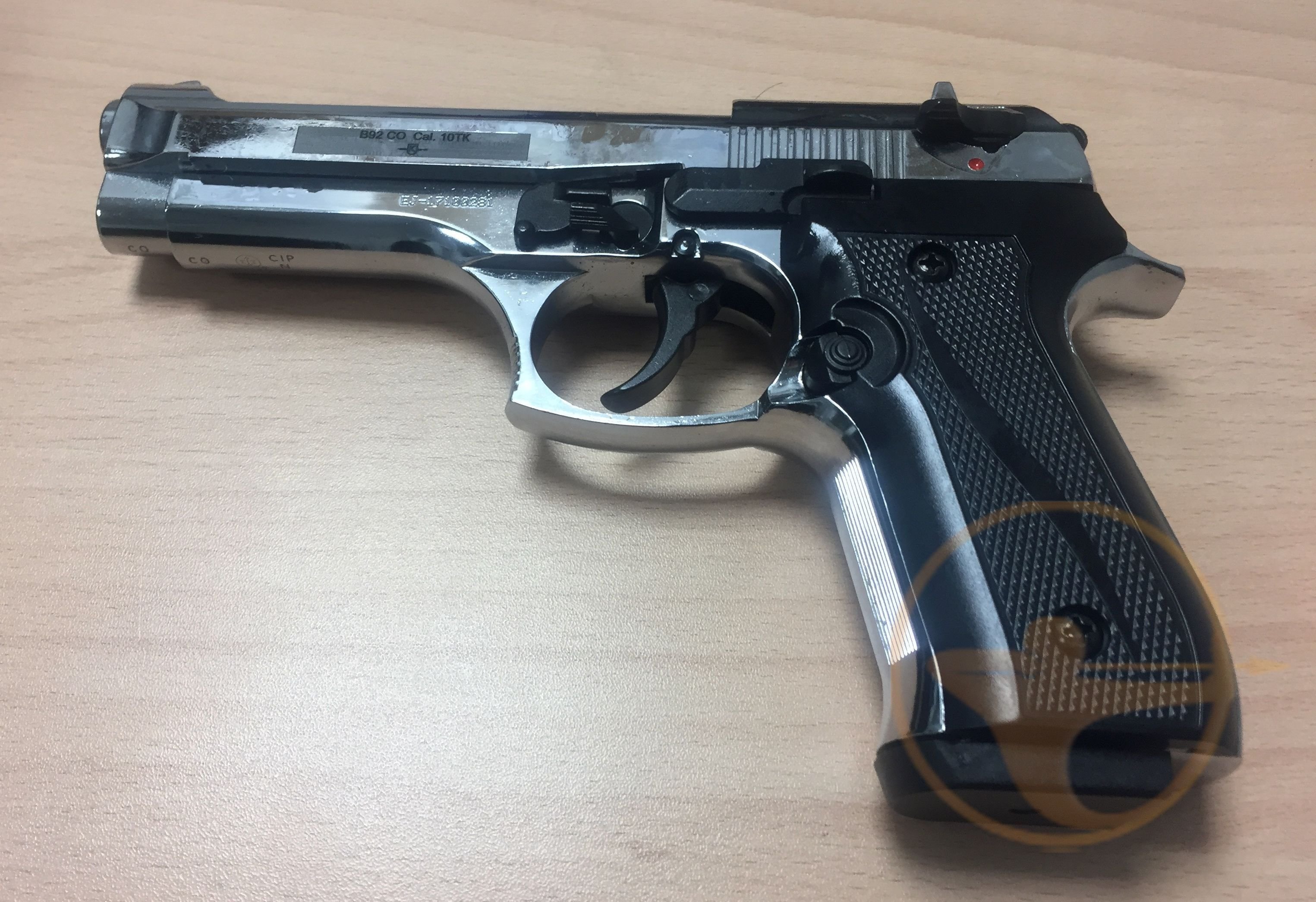 Охолощенный пистолет Beretta B92-СО, 10ТК (хром)