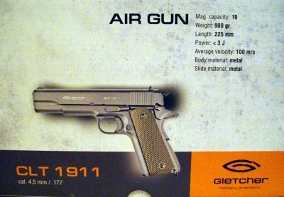 Пистолет Gletcher CLT1911