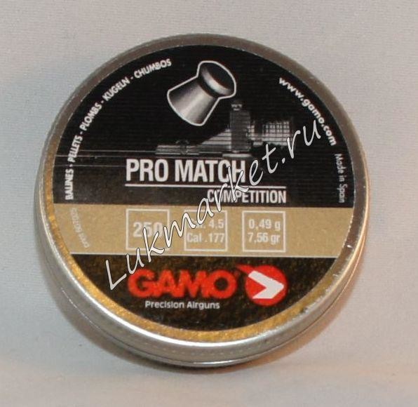 Пули пневматические Gamo Pro Match (250 шт, 4,5 мм, 0,49 г) Пули пневматические Gamo Pro Match (250 шт, 4,5 мм, 0,49 г)