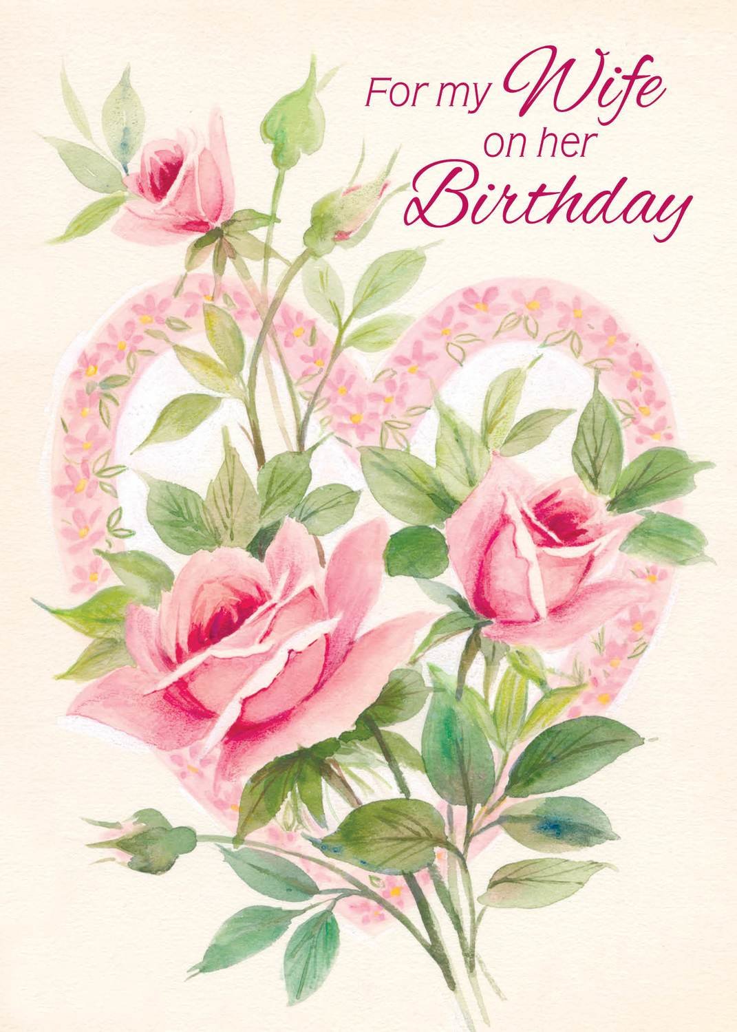 Birthday Card Wife - Card Design Template