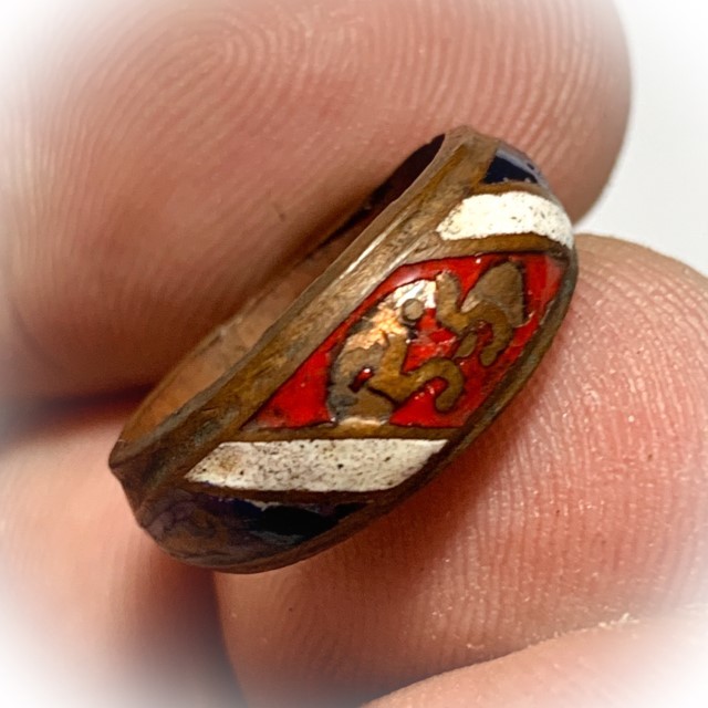 Hwaen Arahang Long Ya Tong Chart 2495 BE 1.7 Cm Ring of Protection Luang Por Jong Wat Na Tang Nork
