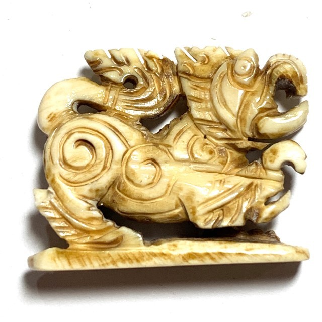 Kochasri Sam Khwan Nga Gae Carved Singha Himapant Elephant-Lion Luang Por Derm Wat Nong Po Free EMS