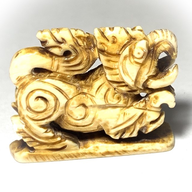 Kochasri Sam Khwan Nga Gae Carved Singha Himapant Elephant-Lion Luang Por Derm Wat Nong Po Free EMS
