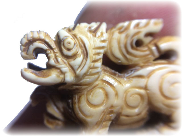 Kochasri Sam Khwan Nga Gae Carved Singha Himapant Elephant-Lion Luang Por Derm Wat Nong Po Free EMS