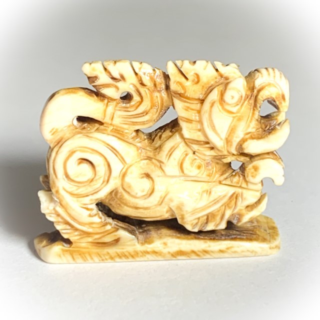 Kochasri Sam Khwan Nga Gae Carved Singha Himapant Elephant-Lion Luang Por Derm Wat Nong Po Free EMS