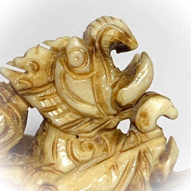 Kochasri Sam Khwan Nga Gae Carved Singha Himapant Elephant-Lion Luang Por Derm Wat Nong Po Free EMS