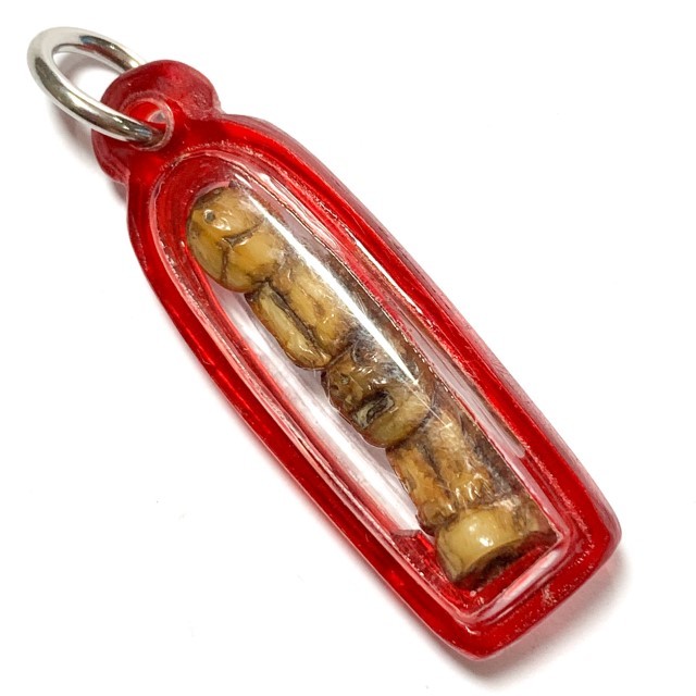 Khiaw Sue Gae Twin Tiger Amulet 2 Pim Carved Tooth 4 Cm Luang Por Parn Wat Bang Hia 03772