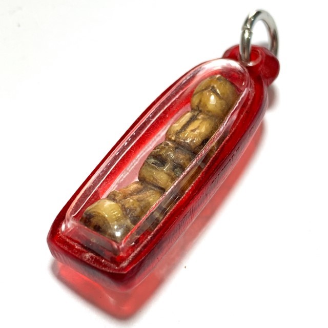 Khiaw Sue Gae Twin Tiger Amulet 2 Pim Carved Tooth 4 Cm Luang Por Parn Wat Bang Hia