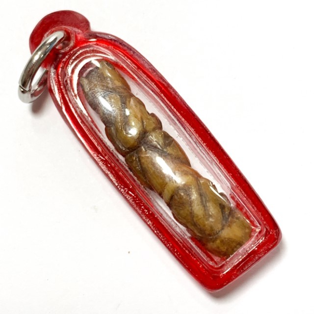Khiaw Sue Gae Twin Tiger Amulet 2 Pim Carved Tooth 4 Cm Luang Por Parn Wat Bang Hia