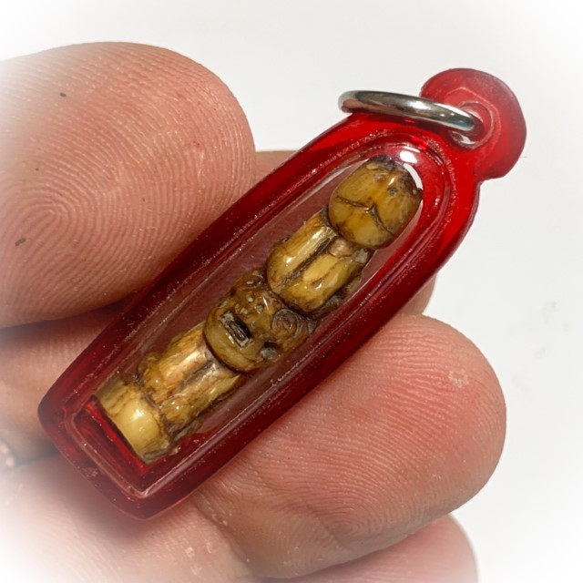 Khiaw Sue Gae Twin Tiger Amulet 2 Pim Carved Tooth 4 Cm Luang Por Parn Wat Bang Hia
