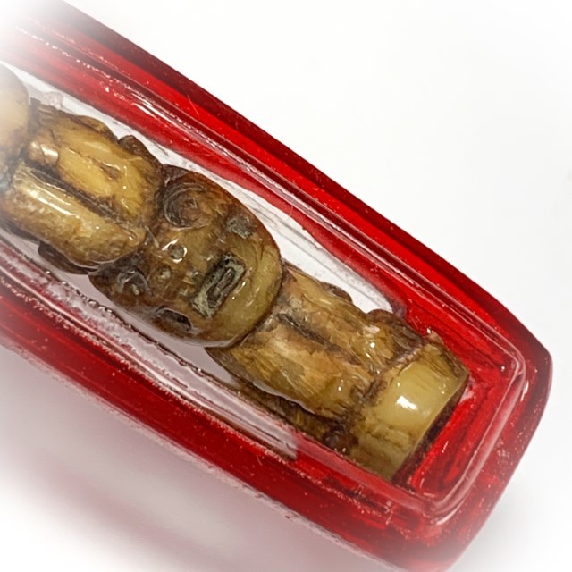 Khiaw Sue Gae Twin Tiger Amulet 2 Pim Carved Tooth 4 Cm Luang Por Parn Wat Bang Hia