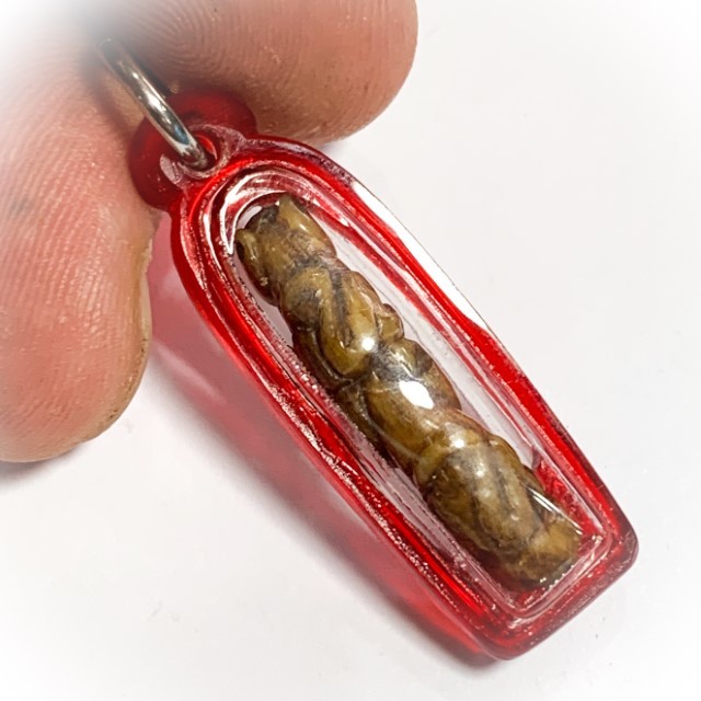 Khiaw Sue Gae Twin Tiger Amulet 2 Pim Carved Tooth 4 Cm Luang Por Parn Wat Bang Hia