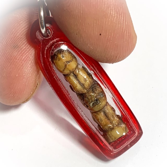 Khiaw Sue Gae Twin Tiger Amulet 2 Pim Carved Tooth 4 Cm Luang Por Parn Wat Bang Hia