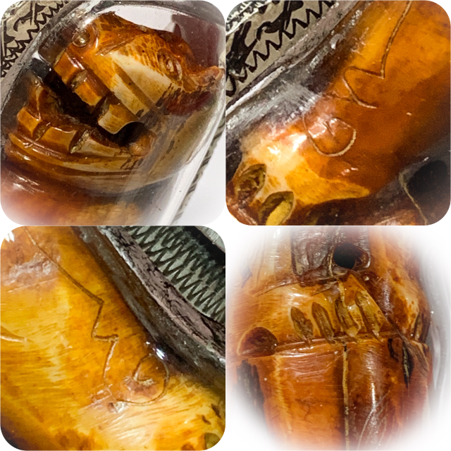 Khiaw Suea Kroeng Gae Tiger Tooth Amulet 4 Inches Hand Spell Inscriptions Silver Custom Casing Luang Por Parn Wat Bang Hia Free EMS