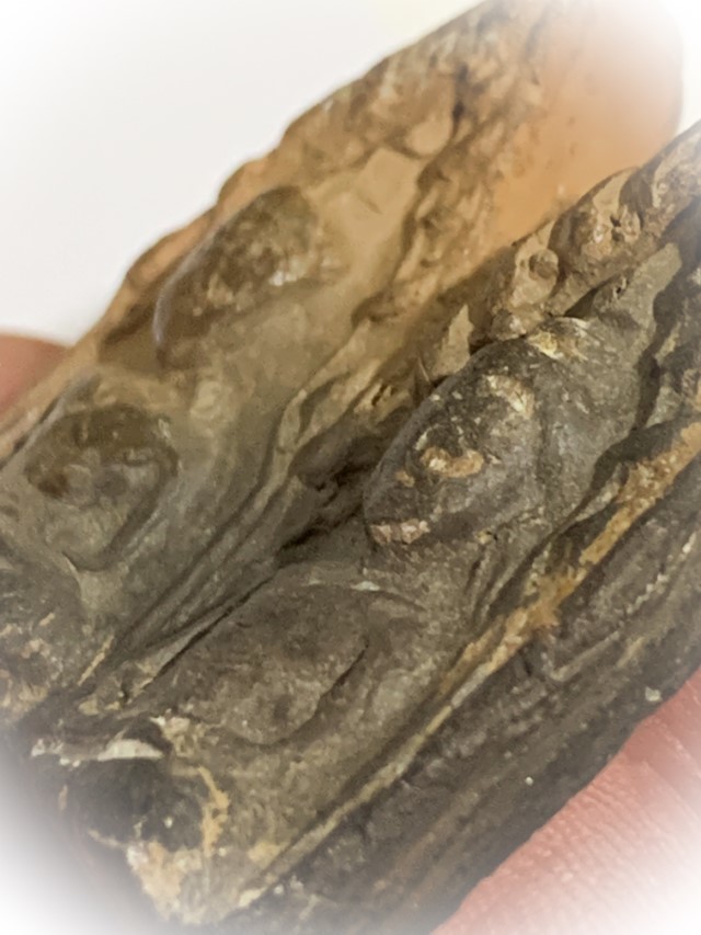 Pra Khun Phaen Kru Ban Krang Pim Plai Koo Twin Buddha Ancient 500 Years Old Sacred Clay Hiding Place Amulet