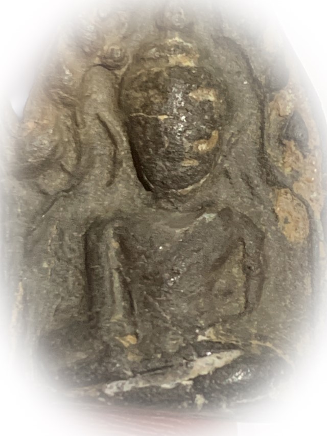 Pra Khun Phaen Kru Ban Krang Pim Plai Koo Twin Buddha Ancient 500 Years Old Sacred Clay Hiding Place Amulet