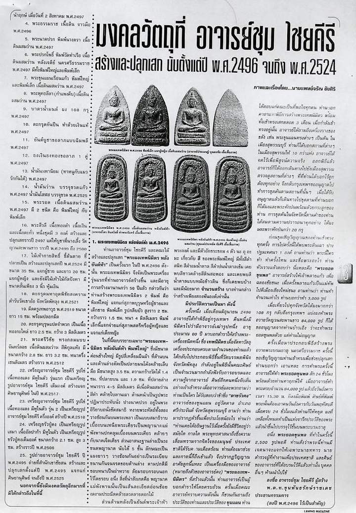 Pra Putta Lila Gampaeng - Nuea Din Pasom Wan 2497 BE - Ajarn Chum Chai Kiree - Dtamnak Dtak Sila Khao Or - Ultra Rare!