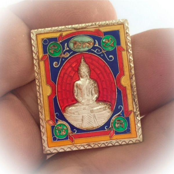 Rian Stamp Luang Por Sotorn (Red) - Nuea Galai Ngern Long Ya Benjarongk - Uposadha Building Edition 2539 BE