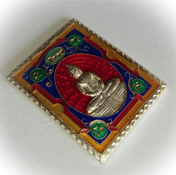 Rian Stamp Luang Por Sotorn (Red) - Nuea Galai Ngern Long Ya Benjarongk - Uposadha Building Edition 2539 BE