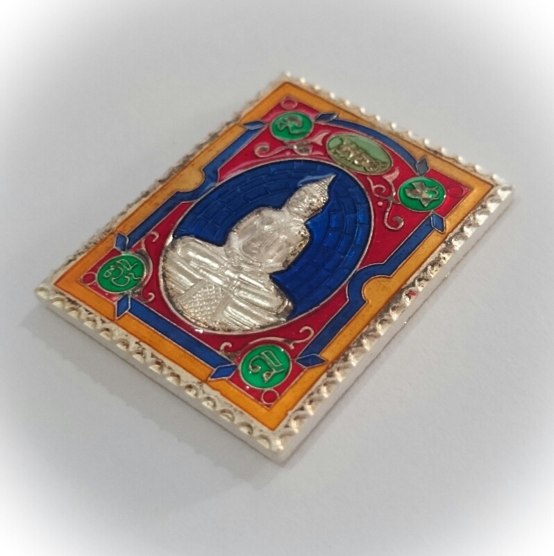Rian Stamp Luang Por Sotorn (Blue) - Nuea Galai Ngern Long Ya Benjarongk - Uposadha Building Edition 2539 BE