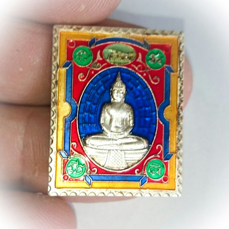 Rian Stamp Luang Por Sotorn (Blue) - Nuea Galai Ngern Long Ya Benjarongk - Uposadha Building Edition 2539 BE