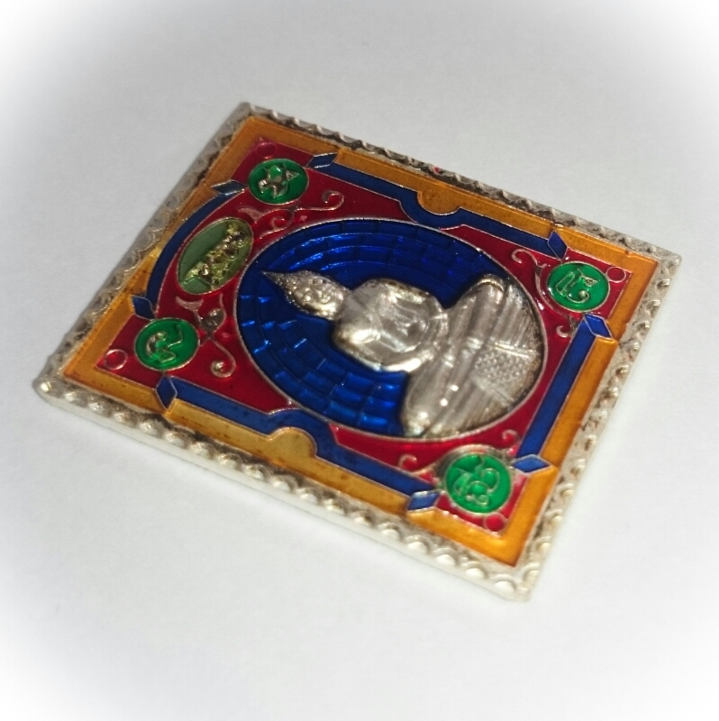 Rian Stamp Luang Por Sotorn (Blue) - Nuea Galai Ngern Long Ya Benjarongk - Uposadha Building Edition 2539 BE