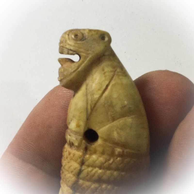 Khiaw Suea Tiger Tooth Amulet - Luang Por Nok - Wat Sangkasi - Circa 2450 BE - Kong Grapan Chadtri Maha Amnaj Talismanic Amulet of Master Class Status