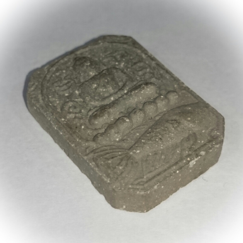 Buddha Riding on Siamese Fighting Fish Amulet 2520 BE - Black Sacred Powders - Luang Por Chern Wat Koke Tong (Ayuttaya) 02645
