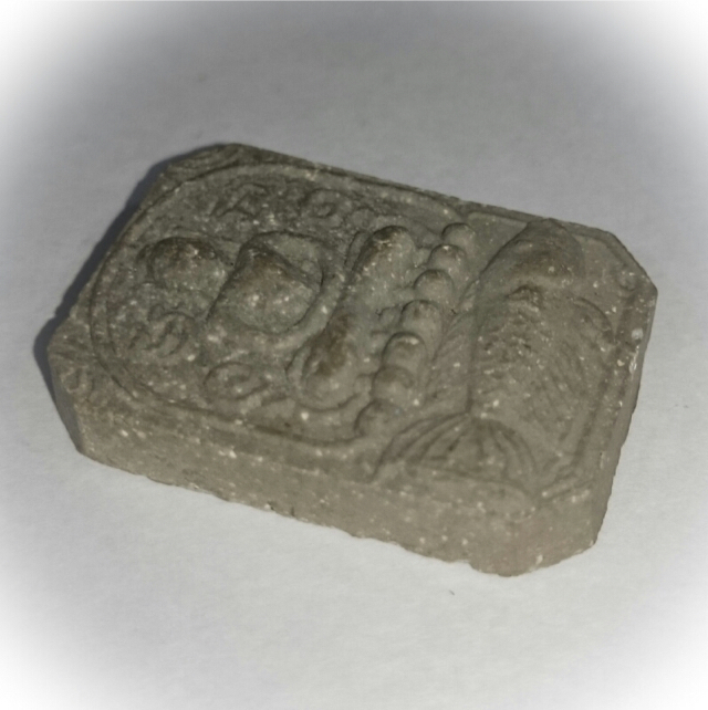 Buddha Riding on Siamese Fighting Fish Amulet 2520 BE - Black Sacred Powders - Luang Por Chern Wat Koke Tong (Ayuttaya)