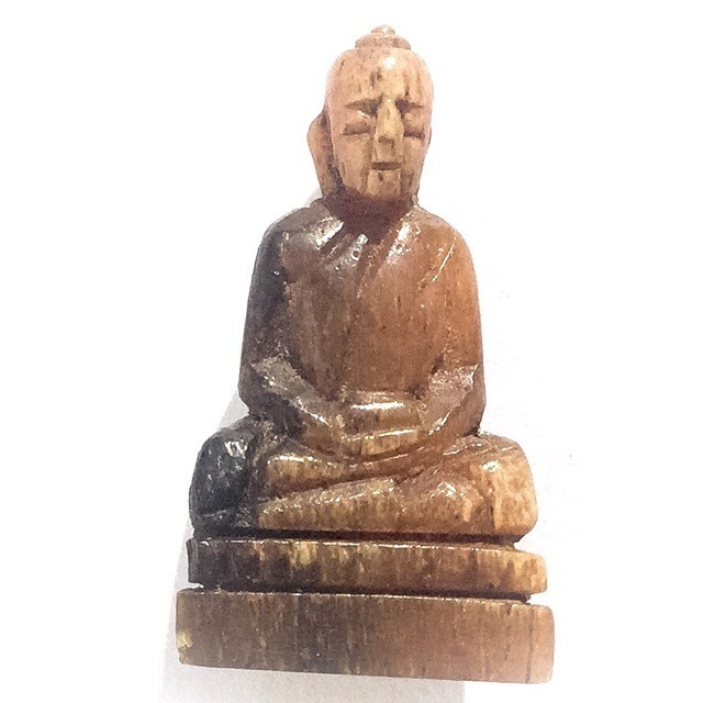 Pra Putta Kodom Pim Nang Samadhi - Carved Sacred Wooden Buddha - Rare Master Class Amulet - Luang Por Derm Wat Nong Po 02773