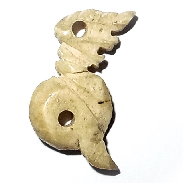 Paya Nak Nga Gae Dtua Jiw - Miniature Hand Carved Ivory Naga Serpent - Luang Por Pina - Wat Sanom Lao 02820