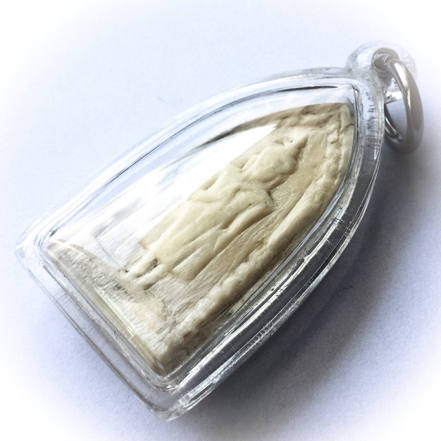 Pra Prajam Wan Carved Ivory Monday Buddha with Nang Kwak and Year of the Ox Animal - Luang Por Derm - Wat Nong Po Pra Prajam Wan Carved Ivory Monday Buddha with Nang Kwak and Year of the Ox Animal - Luang Por Derm - Wat Nong Po