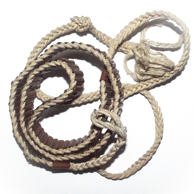 Takrut Kart Aew Klaew Klaad Kong Grapan Chadtri 108 Yantra Spells on Cord Belt - Luang Por Jong Wat Na Tang Nork 02852