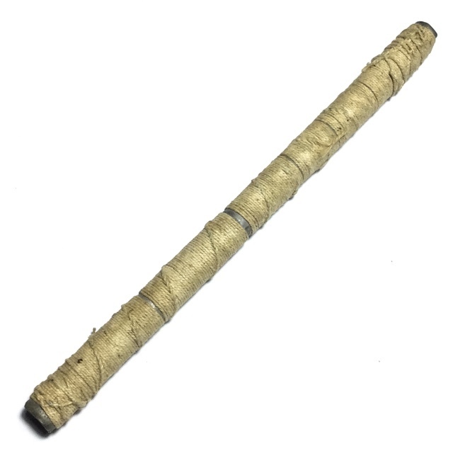 Takrut Tone Dtakua Mad Chueak Khaw 5 Inches - Spellbound with Sincana Cords - Luang Por Mui - Wat Don Rai 03042