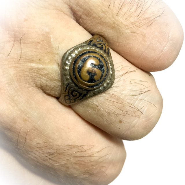 Hwaen Hua Namo Yantra Spell Ring Circa 2511 BE 2.1 Cm - Por Tan Klai Wajasit Wat Suan Khan