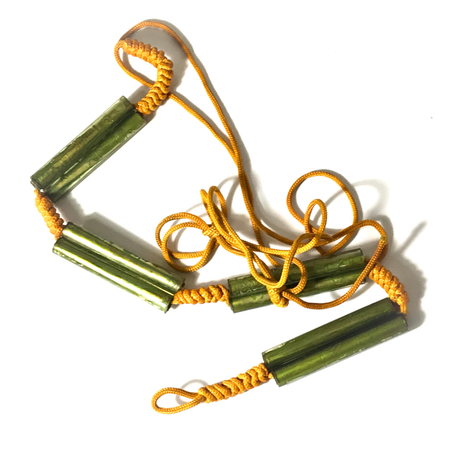 Chueak Kart Aew Takrut Paed Dork 8 Prayer Water Soaked Takrut Spells on cord belt 2515 BE - Luang Phu Jiam - Wat Nong Yaw 03139
