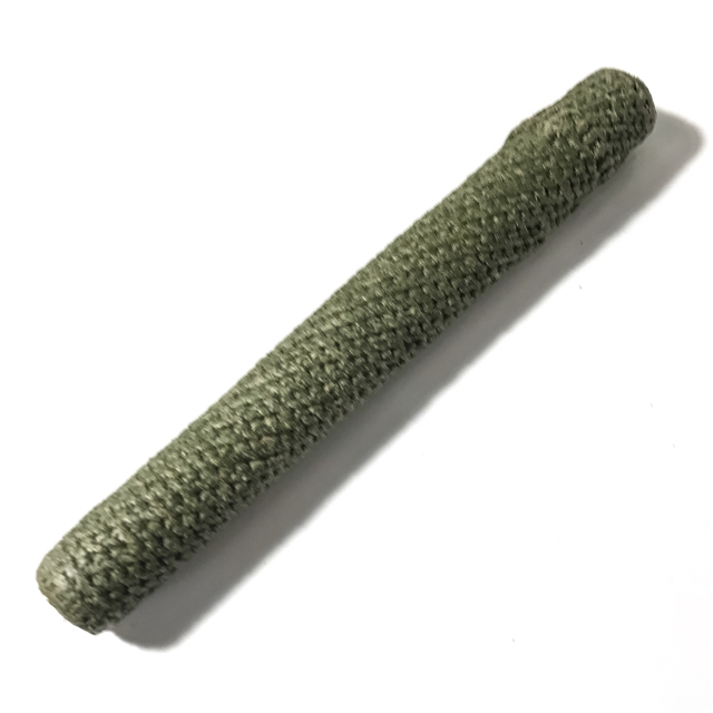 Takrut Tone Maha Ud Kong Grapan 5.5 Inch Leaden Yantra Scroll Green Cord Wrapped - Luang Por Tob Wat Chon Daen 03147